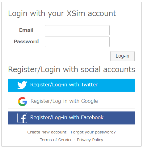 Screenshot for Login page