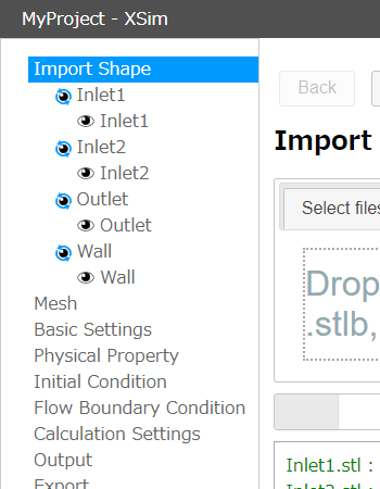 Screenshot for model tree