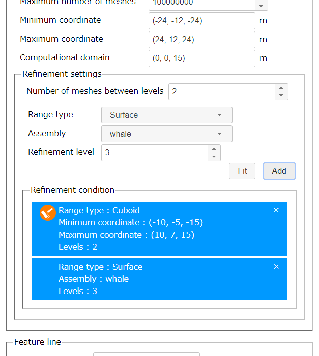 Refinement settings