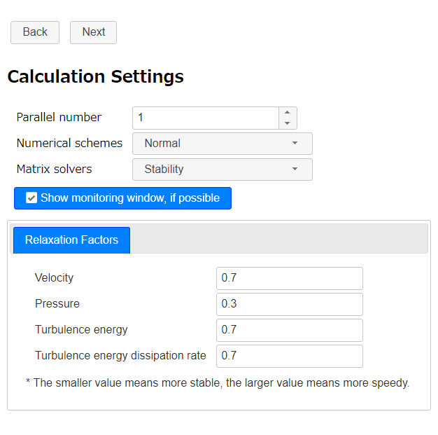 Calculation Settings